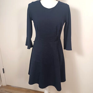 New Look dress bell sleeves Blue Sz 12 Preppy Career Business Timeless Classic